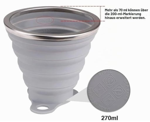 Faltbarer Becher BPA frei